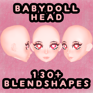 BABYDOLL HEAD BASE 3D MODEL - 頭 ベース - vrchat unitypackage fbx