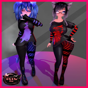 PUNK OUTFIT - パンクスタイルの衣装 Original 3D model FBX unitypackage VRCHAT goth