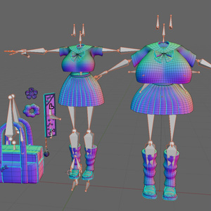 JK Summer Seifuku x Kogal Accessory Set JKギャルセット Original 3D model Unitypackage VRChat 缩略图 21