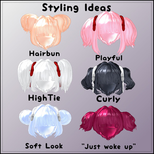 Baby Twintails Hairstyle ベビーツインテール ヘアスタイル 3D Model Unitypackage VRChat 缩略图 5