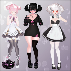 Baby Twintails Hairstyle ベビーツインテール ヘアスタイル 3D Model Unitypackage VRChat 缩略图 3