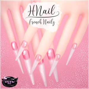 HNail - French Nailz  フレンチネイル  Coffin Style Gel Nails & Toe Nails VRChat向けオリジナル3Dアバタ FBX unitypackage 缩略图 3
