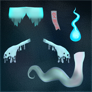 「ダリア」 Obake Outfit Set おばけ 衣装 セット 3D Model Unitypackage Halloween 缩略图 5