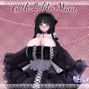 「ダリア」Goth Lolita Maid Outfit Set  †𓆩♡𓆪†   ゴスロリタメイド 衣装 セット　3D Model Unitypackage Halloween