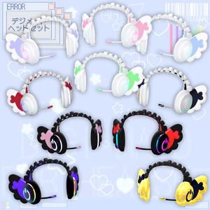 「10個デジメイド ヘッドセット」 DIGIMAID RGB GAMING HEADSET 🎧 3D Model Unitypackage VRChat 缩略图 2
