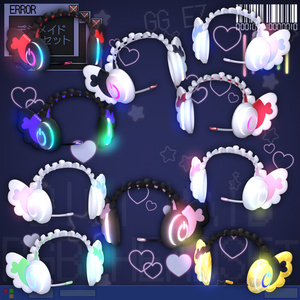 「10個デジメイド ヘッドセット」 DIGIMAID RGB GAMING HEADSET 🎧 3D Model Unitypackage VRChat 缩略图 3