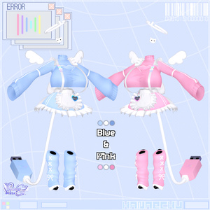 「デジメイド」 DIGITAL MAID Outfit Set 🎀 3D Model Unitypackage VRChat 缩略图 13