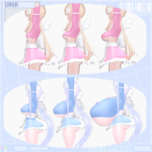 「デジメイド」 DIGITAL MAID Outfit Set 🎀 3D Model Unitypackage VRChat 缩略图 17