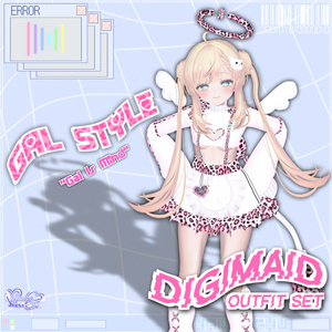 「デジメイド」 DIGITAL MAID Outfit Set 🎀 3D Model Unitypackage VRChat 缩略图 3