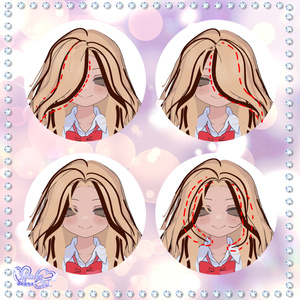 [凪夜瑠璃向け] 美少女大人ギャルヘア Gyaru Hair 3D Model Unitypackage VRChat 缩略图 2