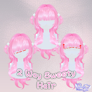 【VRC想定】 2 Way Sweety Hair 3D Model Unitypackage 缩略图 15