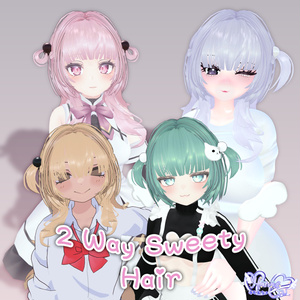 【VRC想定】 2 Way Sweety Hair 3D Model Unitypackage 缩略图 17