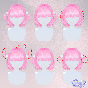 【VRC想定】 2 Way Sweety Hair 3D Model Unitypackage 缩略图 14
