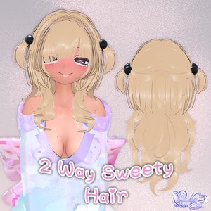 【VRC想定】 2 Way Sweety Hair 3D Model Unitypackage 缩略图 5