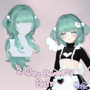 【VRC想定】 2 Way Sweety Hair 3D Model Unitypackage 缩略图 4