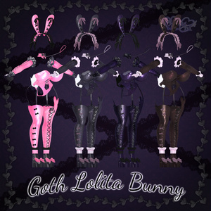 Goth Lolita Bunny Outfit Set  †𓆩♡𓆪†　ゴスロリタバニー　衣装 セット 3D Model Unitypackage Modular Avatar 缩略图 16