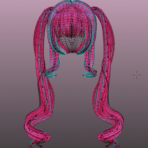 【VRC想定】Springy Twintails Hair 3D Model Unitypackage 缩略图 16