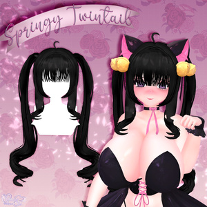 【VRC想定】Springy Twintails Hair 3D Model Unitypackage 缩略图 10