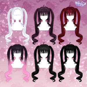 【VRC想定】Springy Twintails Hair 3D Model Unitypackage 缩略图 8
