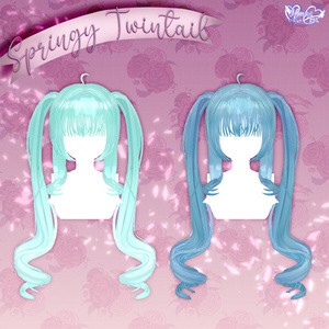 【VRC想定】Springy Twintails Hair 3D Model Unitypackage 缩略图 14
