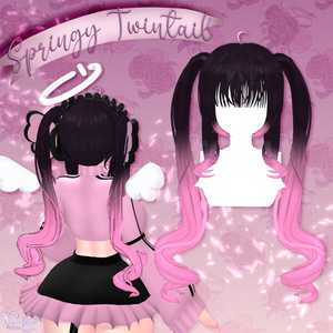 【VRC想定】Springy Twintails Hair 3D Model Unitypackage 缩略图 13