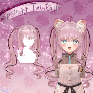 【VRC想定】Springy Twintails Hair 3D Model Unitypackage 缩略图 11