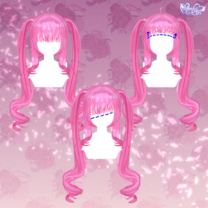 【VRC想定】Springy Twintails Hair 3D Model Unitypackage 缩略图 15