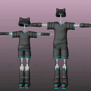 Mens Subculture Punk Outfit Set  メンズ サブカル パンク 衣装 セット 3D Model Unitypackage Modular Avatar対応 缩略图 4