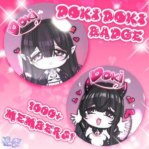Dokidoki Cafe" 1000 + members' can badge