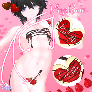 バレンタイン チョコレート衣装 Eat Me Chocolate Outfit Set ♡ 3D Model Unitypackage Modular Avatar対応 缩略图 3