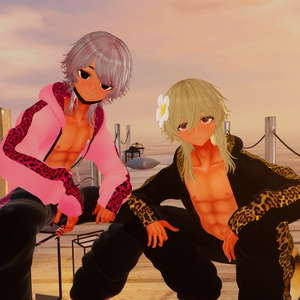 【 +Head】Mens Tracksuit メンズのギャル男ジャージー 衣装セット VRChat Modular Avatar対応 Unitypackage 缩略图 9