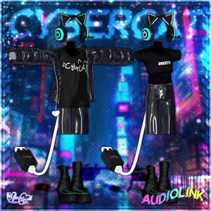【雨の日SALE】Mens CYBER CAT Outfit🎮 メンズ 電脳猫衣装セット Modular Avatar Unitypackage 缩略图 11