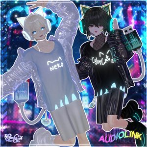 【雨の日SALE】Mens CYBER CAT Outfit🎮 メンズ 電脳猫衣装セット Modular Avatar Unitypackage 缩略图 16