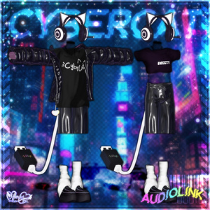 【雨の日SALE】Mens CYBER CAT Outfit🎮 メンズ 電脳猫衣装セット Modular Avatar Unitypackage 缩略图 10