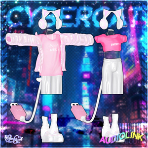【雨の日SALE】Mens CYBER CAT Outfit🎮 メンズ 電脳猫衣装セット Modular Avatar Unitypackage 缩略图 7