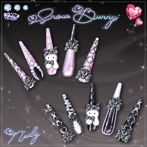 「マジカワネイル02」Snow Bunny Nail Set 💅🏻˚₊‧⁺ 3D Model Unitypackage Modular Avatar対応