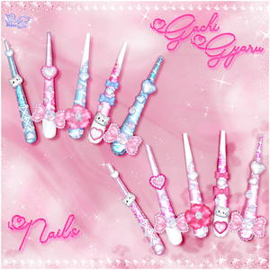 「マジカワネイル05」GachiGal Nails💅🏻˚₊‧⁺ガチギャルネイル Super Long 3D Model Unitypackage Modular Avatar対応 缩略图 6
