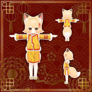 【15アバター対応】新年のチャイナドレス 缩略图 12
