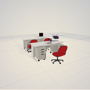 3d   デスク　オフィス