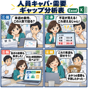 人員キャパ・需要 ギャップ分析表 / Workforce Capacity and Demand Gap Analysis Worksheet