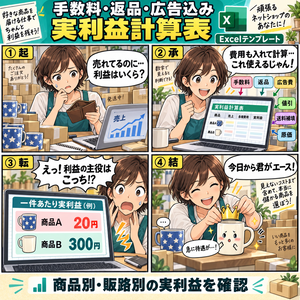 手数料・返品・広告込み 実利益計算表 / Net Profit Calculator Including Fees, Returns, and Advertising Costs