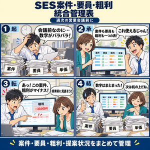 SES案件・要員・粗利統合管理表 / Integrated SES Project, Personnel, and Gross Profit Management Spreadsheet