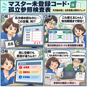 マスター未登録コード・孤立参照検査表 / Validation Sheet for Codes Missing from Master Data and Orphaned References