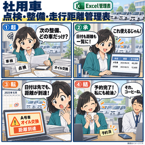 社用車 点検・整備・走行距離管理表 / Company Vehicle Inspection, Maintenance, and Mileage Log
