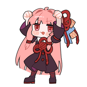 謎ポーズで応援してくれる茜ちゃん_GIF_立ち絵_無料