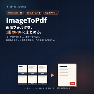 【画像→PDF変換】ページ順が崩れない・画質が落ちない｜画像PDF変換ツール ImageToPdf（Windows / インストール不要）