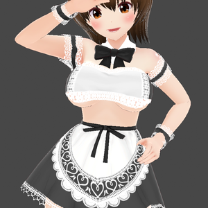 【クレジット不要・商用利用OK】セクシーメイド服風VRoidテクスチャ　GIMP作業データ付