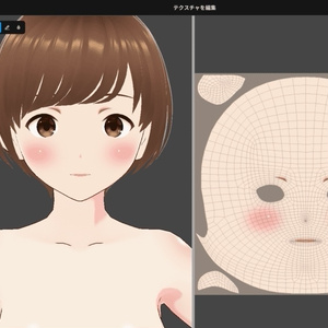 【VRoid肌Body+顔肌Faceテクスチャ】乳首ありのつるぺた肌！赤面やヌルテカマテリアルも同梱 缩略图 8