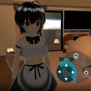 VRChatのExpression MenuでVRoidのキツネしっぽをTwo Axis Puppetで動かすやつ