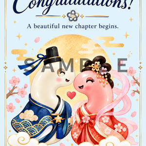 Japanese Greeting Card Set 10 Blue｜Wedding・Birthday・Love・Thank You